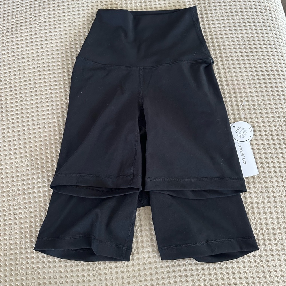 Yogalicious Lux Black High-Waisted Shorts